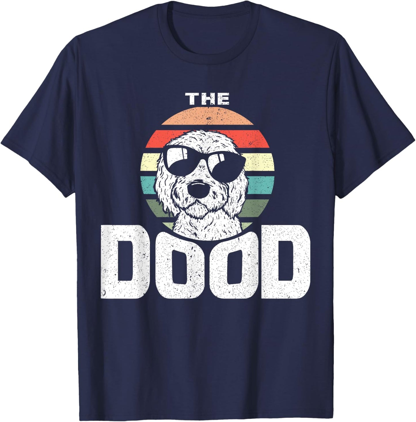 Retro The Dood Funny Goldendoodle Dog Lover Gift Her Men Women Girls Kids T-Shirt - T-Shirt | Navy
