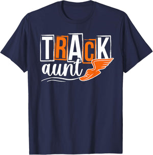 Track Aunt Proud Aunt Of A Track And Field Athlete Aunt T-Shirt - T-Shirt | Navy