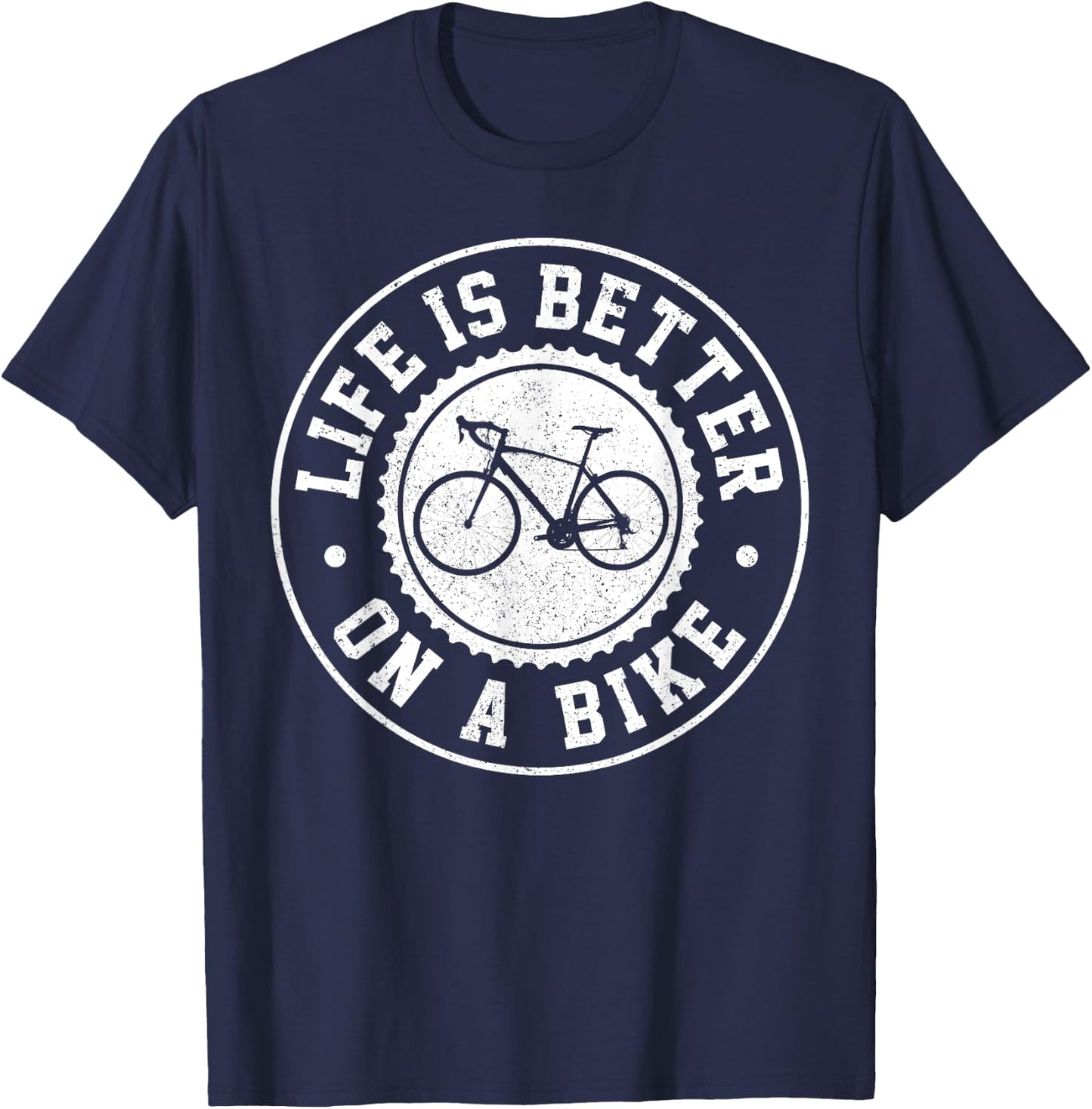Bicycle Road Bike Cycling Road Cyclist Cyclist Gift T-Shirt - T-Shirt | Navy