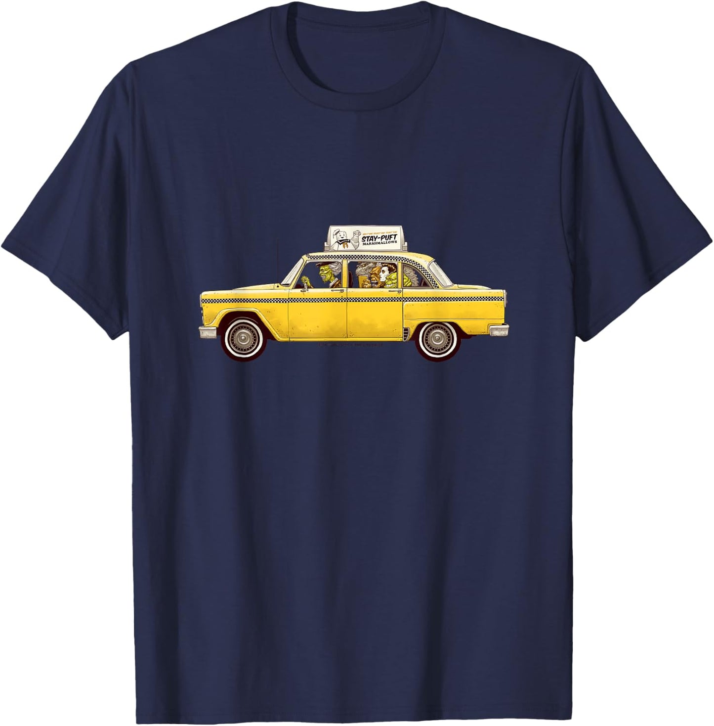 Ghostbusters Ghouls in Taxi Retro Movie T-Shirt - T-Shirt | Navy