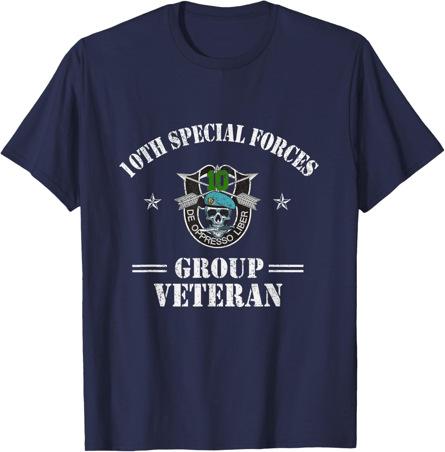 10th Special Forces Group Veteran 10th SFG Patriotic T-Shirt - T-Shirt | Navy