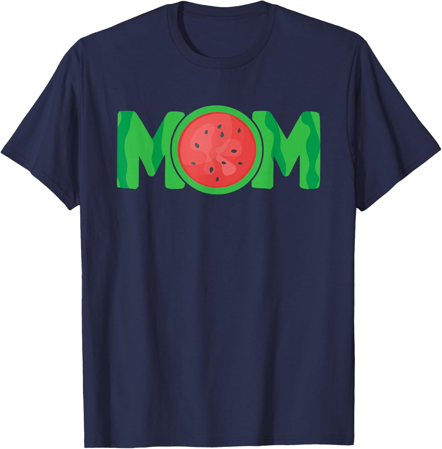 Mom Watermelon Tropical Summer Fruit Mother T-Shirt - T-Shirt | Navy