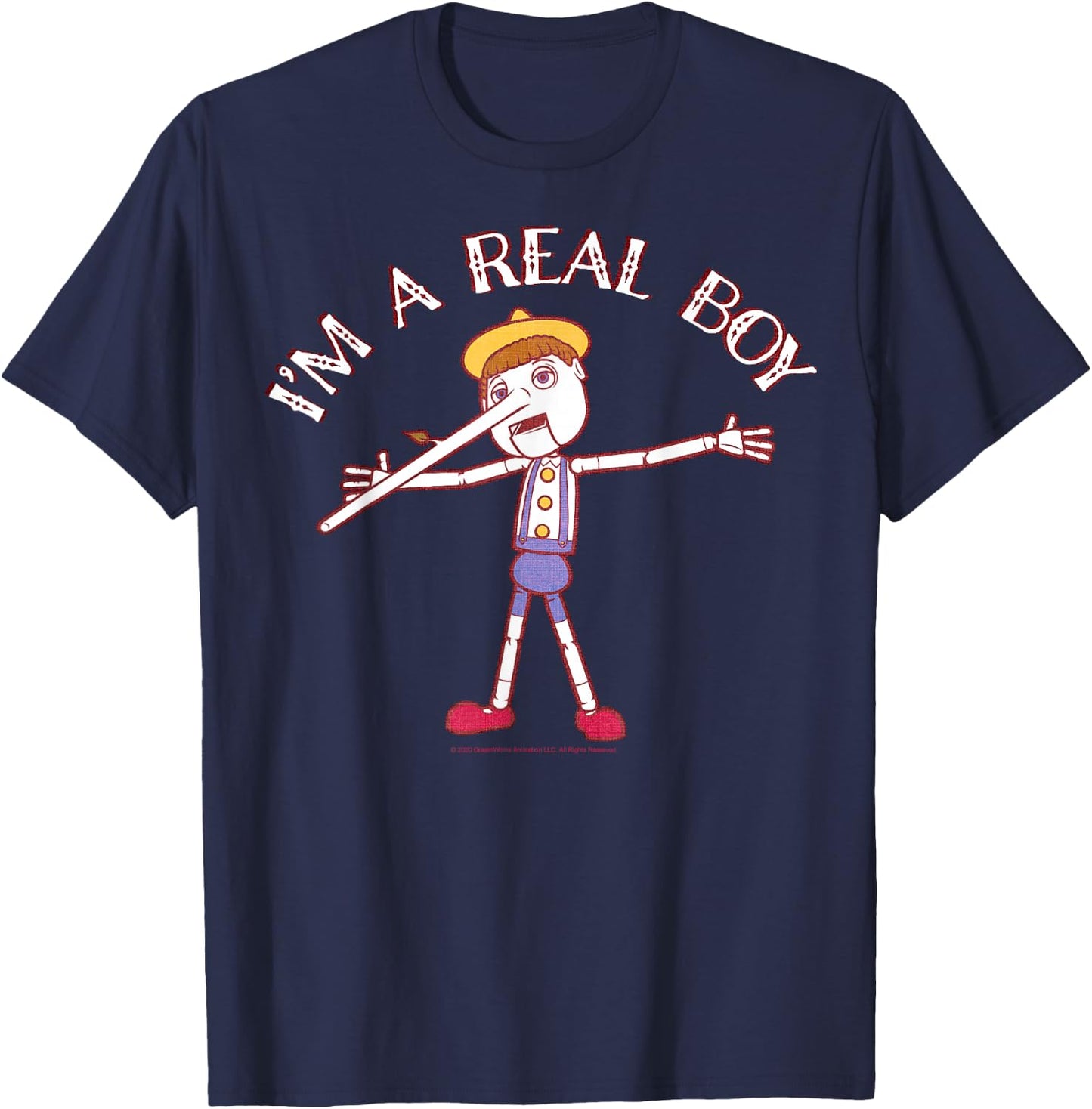 Shrek Pinocchio I'm A Real Boy T-Shirt - T-Shirt | Navy