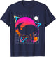 Parasaurolophus Retro 80s Style Vintage Dinosaur T-Shirt - T-Shirt | Navy