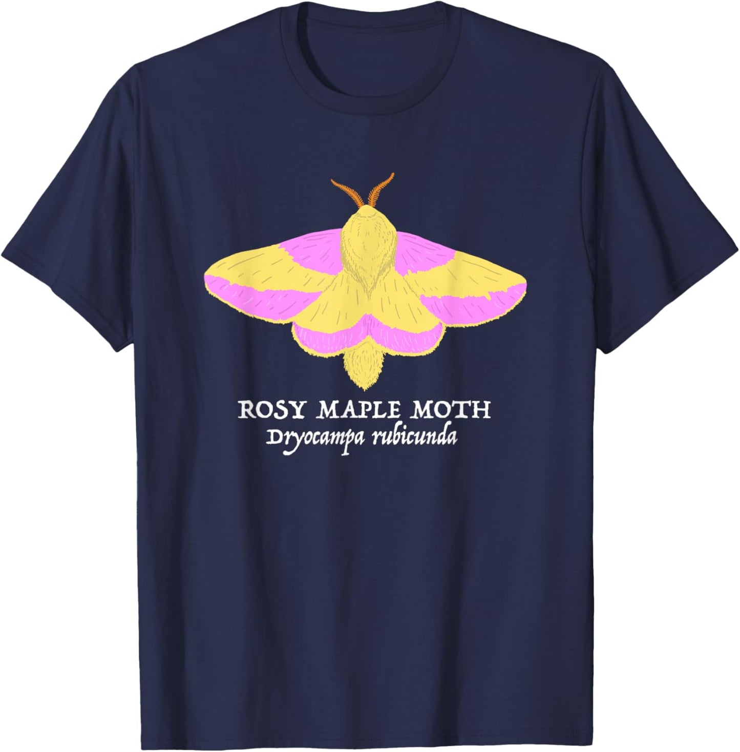 Rosy Maple Moth Dryocampa rubicunda Nature Wildlife T-Shirt - T-Shirt | Navy
