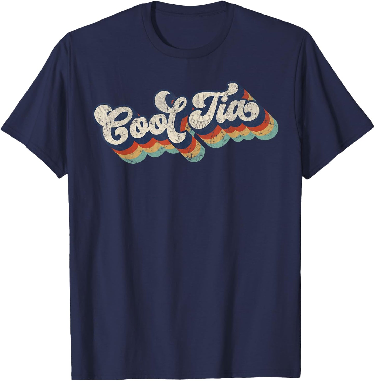 Retro Cool Tia For Spanish Auntie New Aunt T-Shirt - T-Shirt | Navy