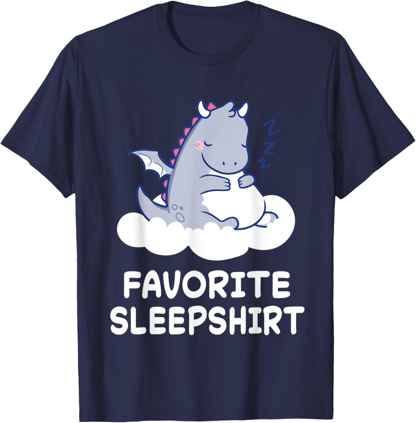 Dragon Dragons Nap Sleeping Sleep Pajama Pajamas Nightgown T-Shirt - T-Shirt | Navy