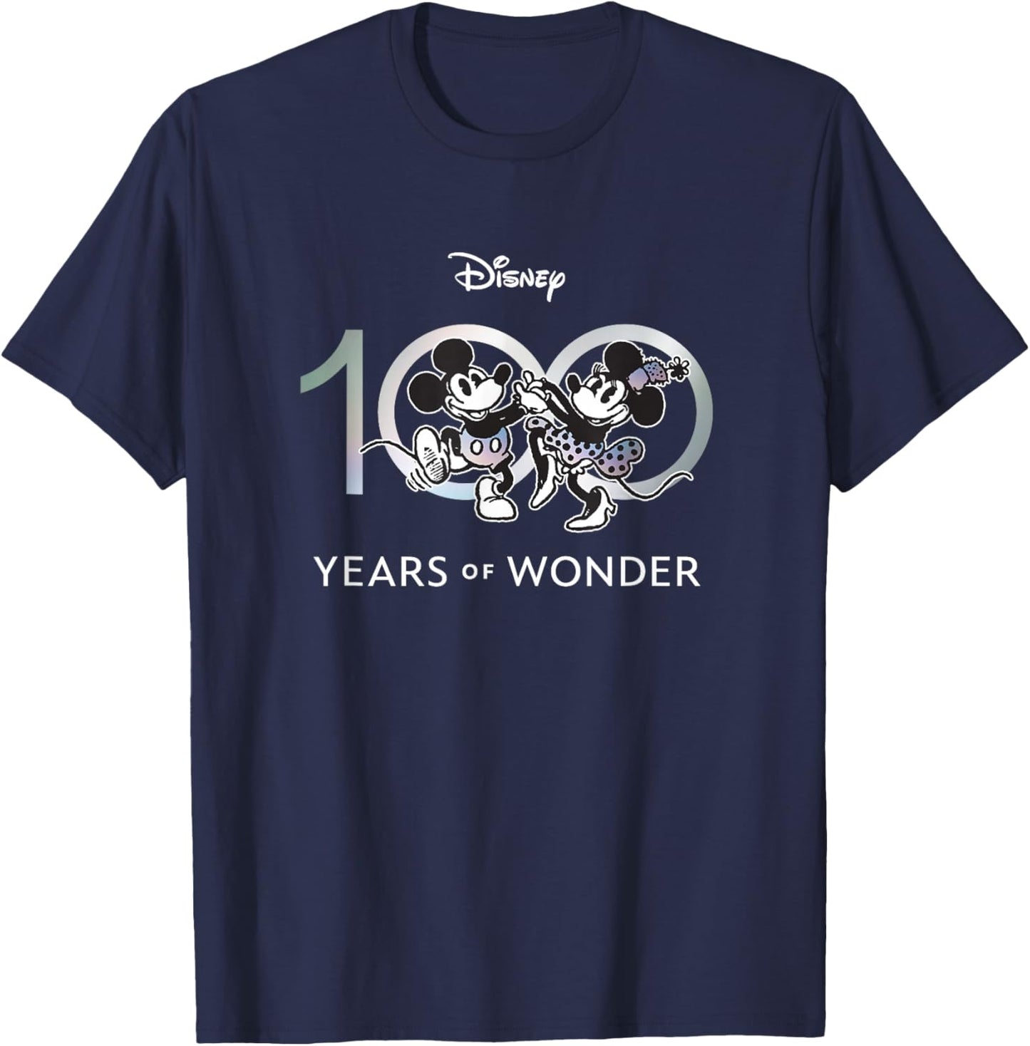 Disney 100 Years of Wonder Mickey & Minnie Dancing Retro T-Shirt - T-Shirt | Navy