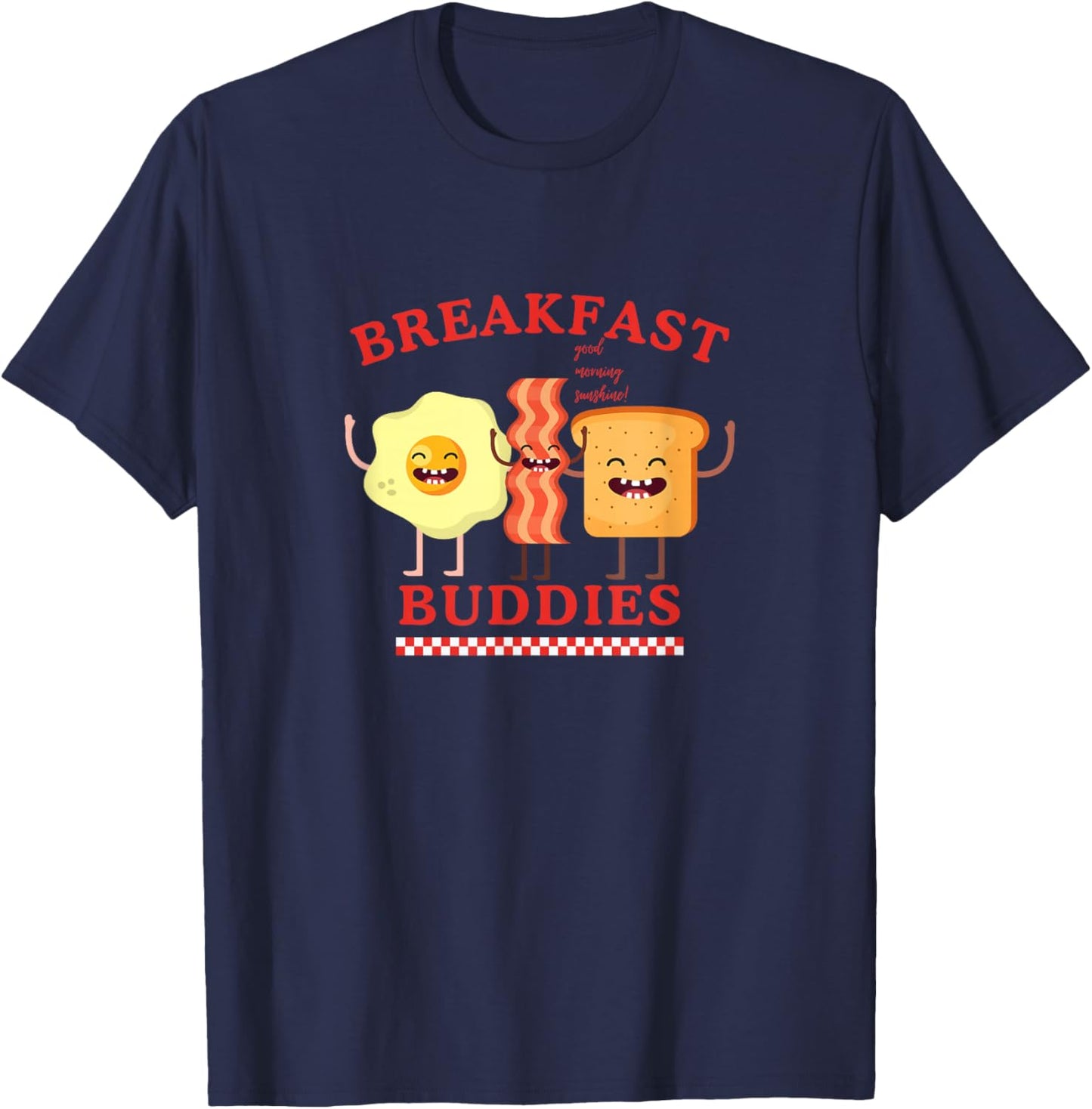 BREAKFAST BUDDIES Graphic Retro Cartoon Cute Aesthetic Diner T-Shirt - T-Shirt | Navy