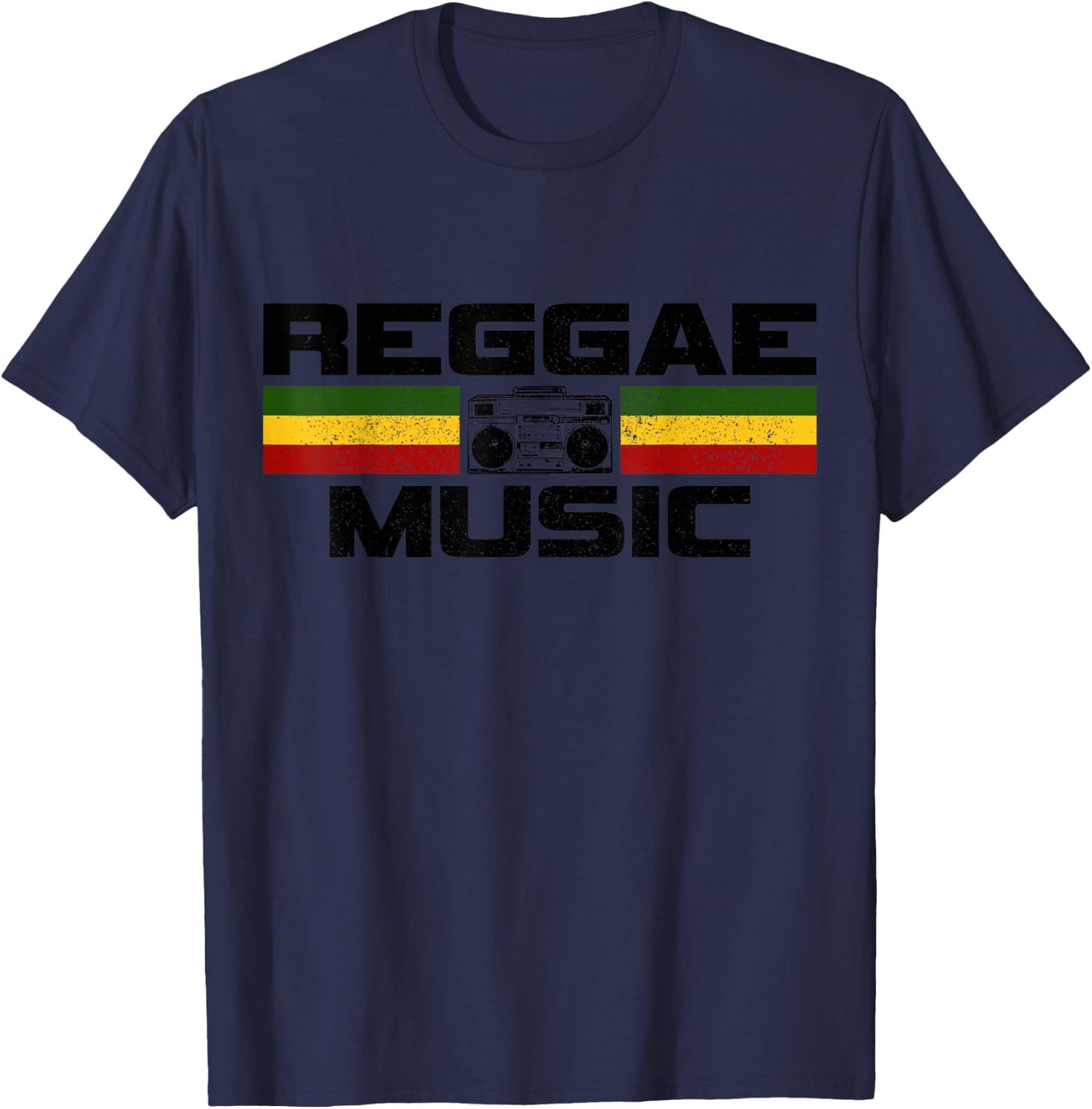 Reggae Music Rastafari Rasta Jamaica Gift T-Shirt - T-Shirt | Navy