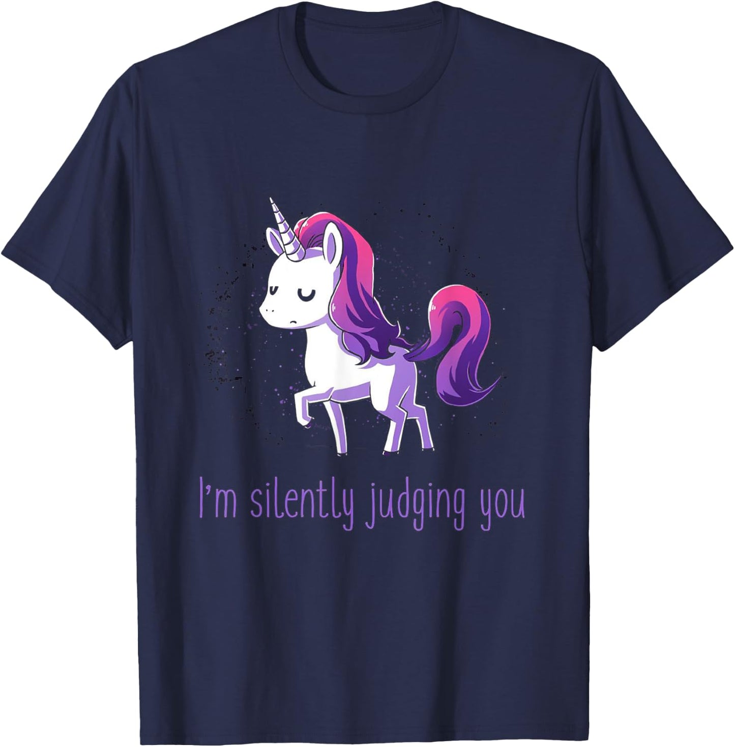 Silently Judging You Unicorn T-Shirt - T-Shirt | Navy