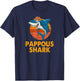 Pappous Shark Funny Vintage Papa Grandpa Father's Day Gifts T-Shirt - T-Shirt | Navy