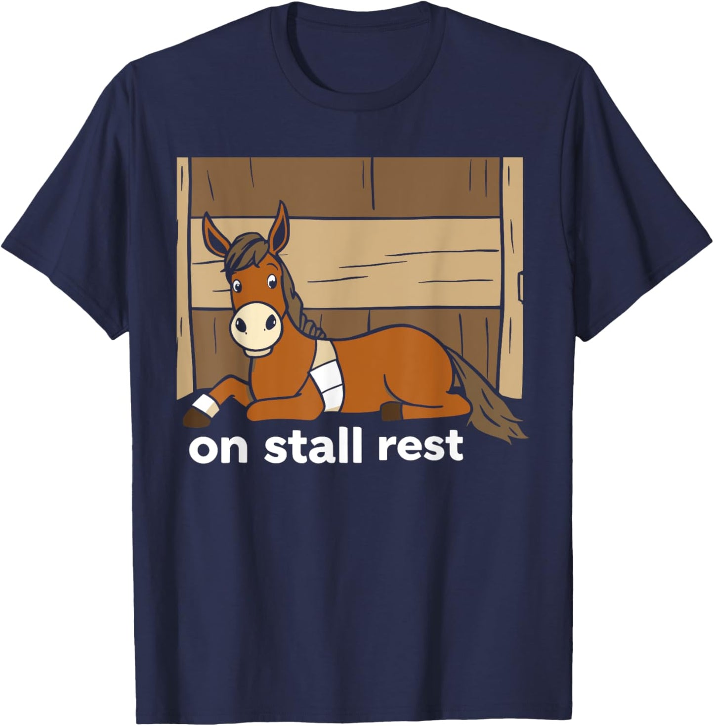 On Stall Rest Equestrian Horse Riding Rodeo Rider Funny T-Shirt - T-Shirt | Navy
