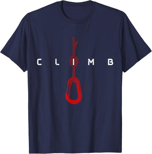 Climbing Rock Climber Bouldering Climb T-Shirt - T-Shirt | Navy