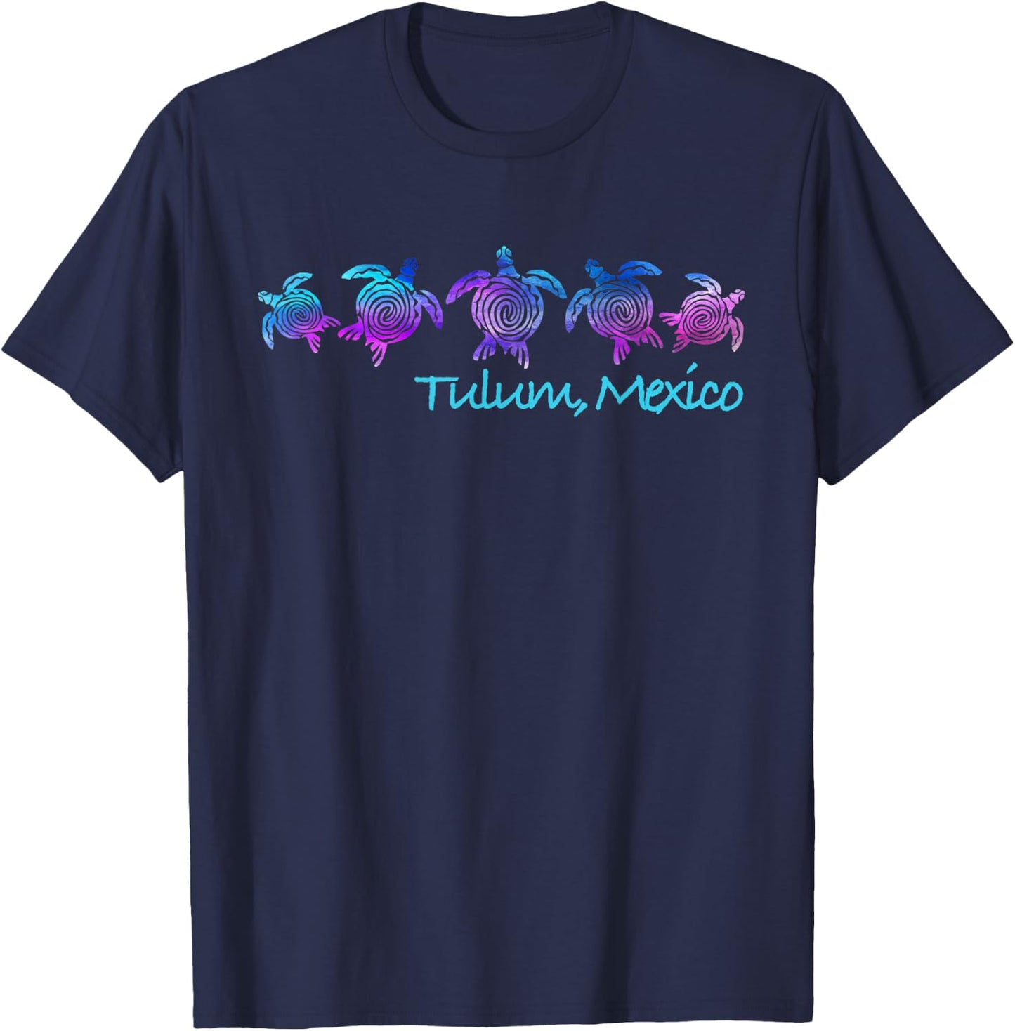 Tulum Beach Design / Tribal Turtle Gift Women Kids T-Shirt - T-Shirt | Navy