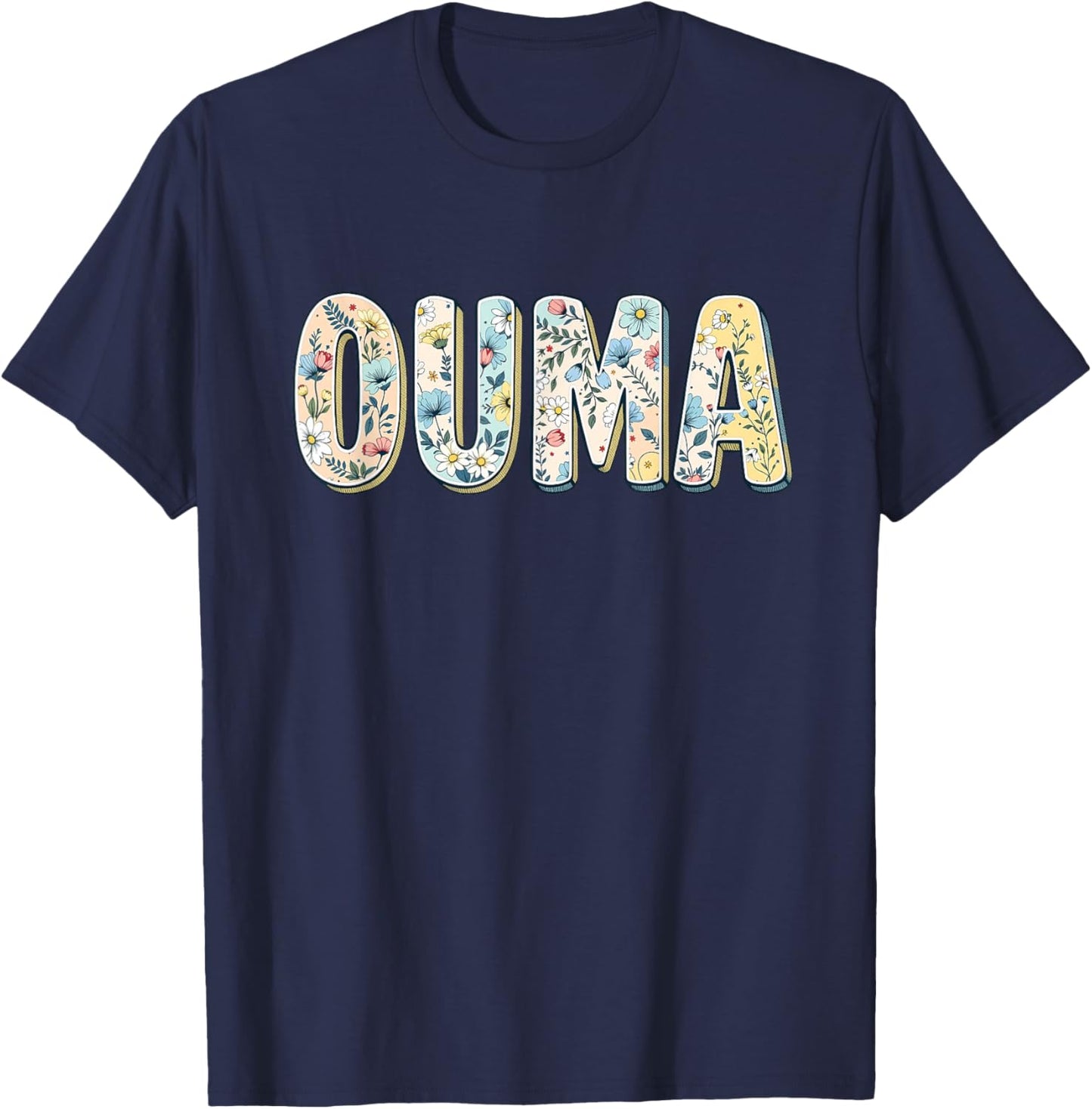 Wildflowers Ouma Floral Mother's Day Ouma T-Shirt - T-Shirt | Navy