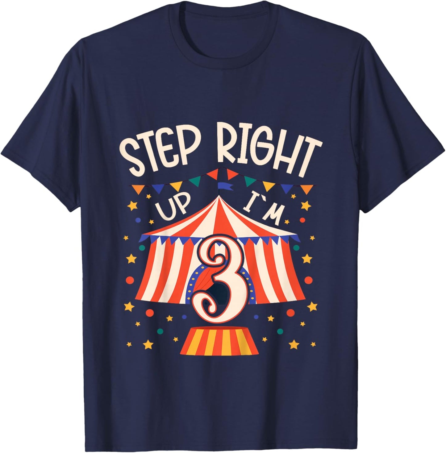Kids Circus Birthday Party - 3rd Birthday Boy 3 Years Old T-Shirt - T-Shirt | Navy