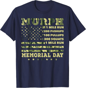 Murph 2021 Workout Challenge American Memorial Day Murph T-Shirt - T-Shirt | Navy