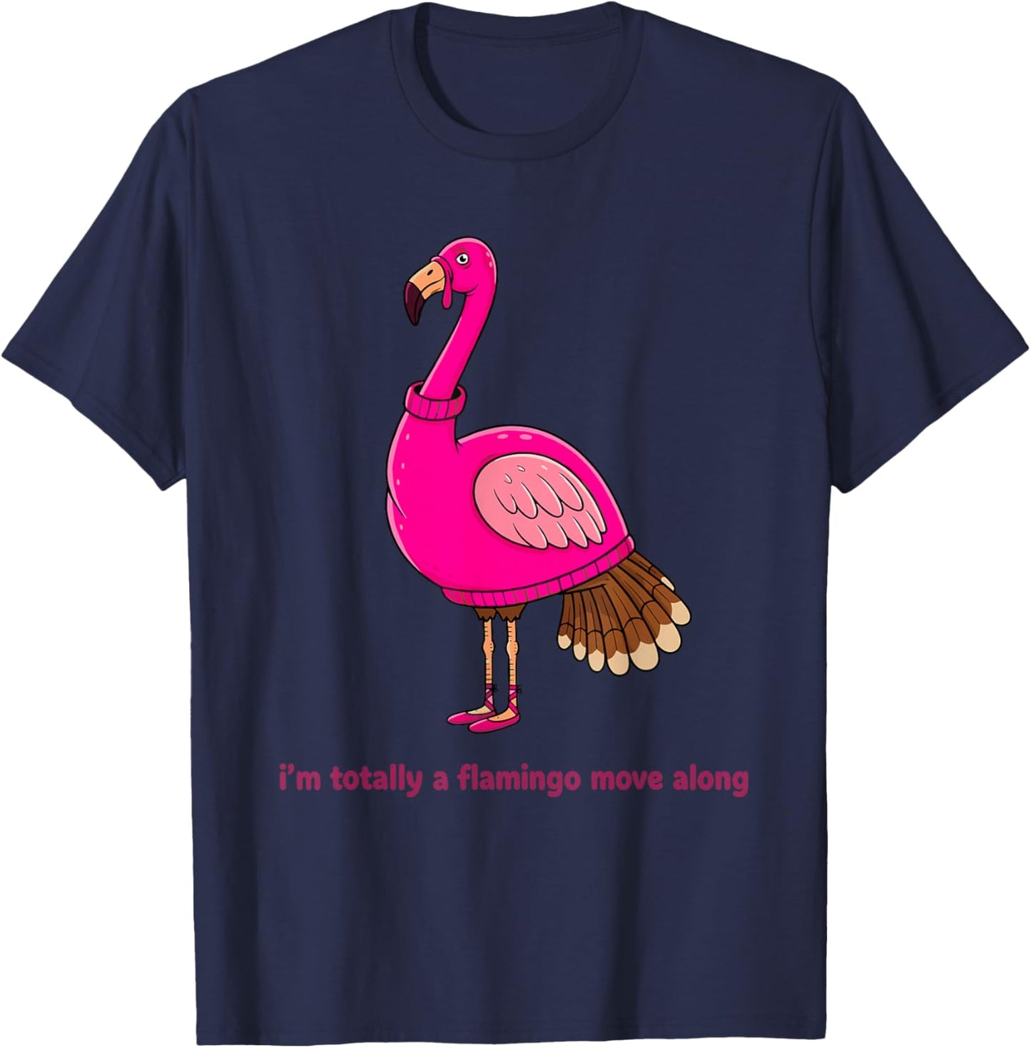 Funny Thanksgiving Turkey Disguised As Flamingo Humor T-Shirt - T-Shirt | Navy