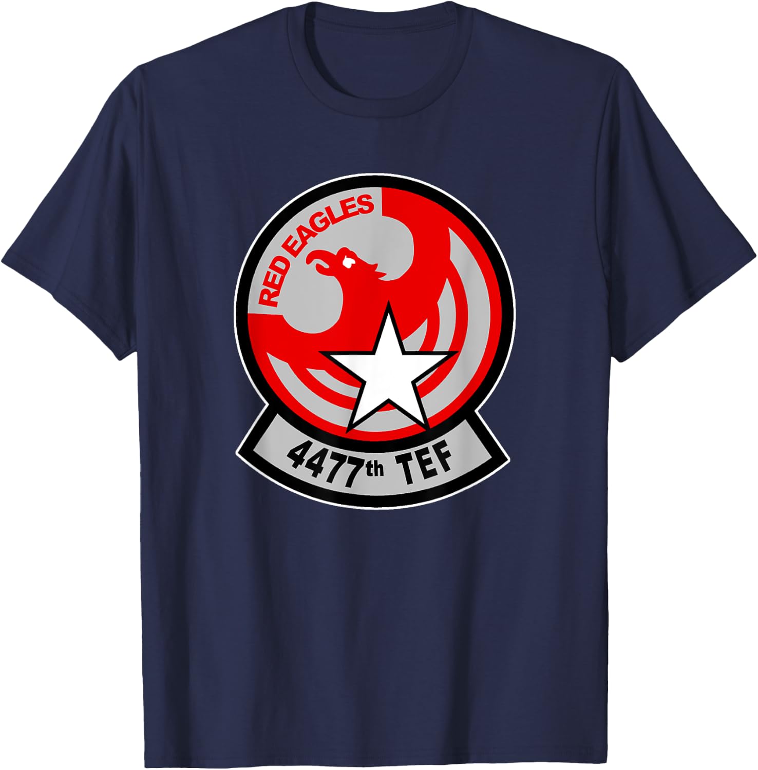 Red Eagles 4477th TEF America's MiG Squadron Insignia T-Shirt - T-Shirt | Navy