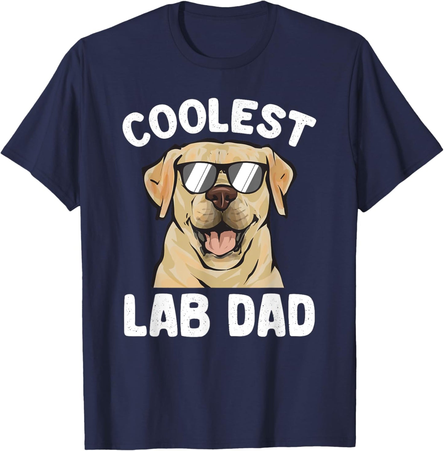 Yellow Labrador Retriever Coolest Lab Dad Yellow Lab T-Shirt - T-Shirt | Navy