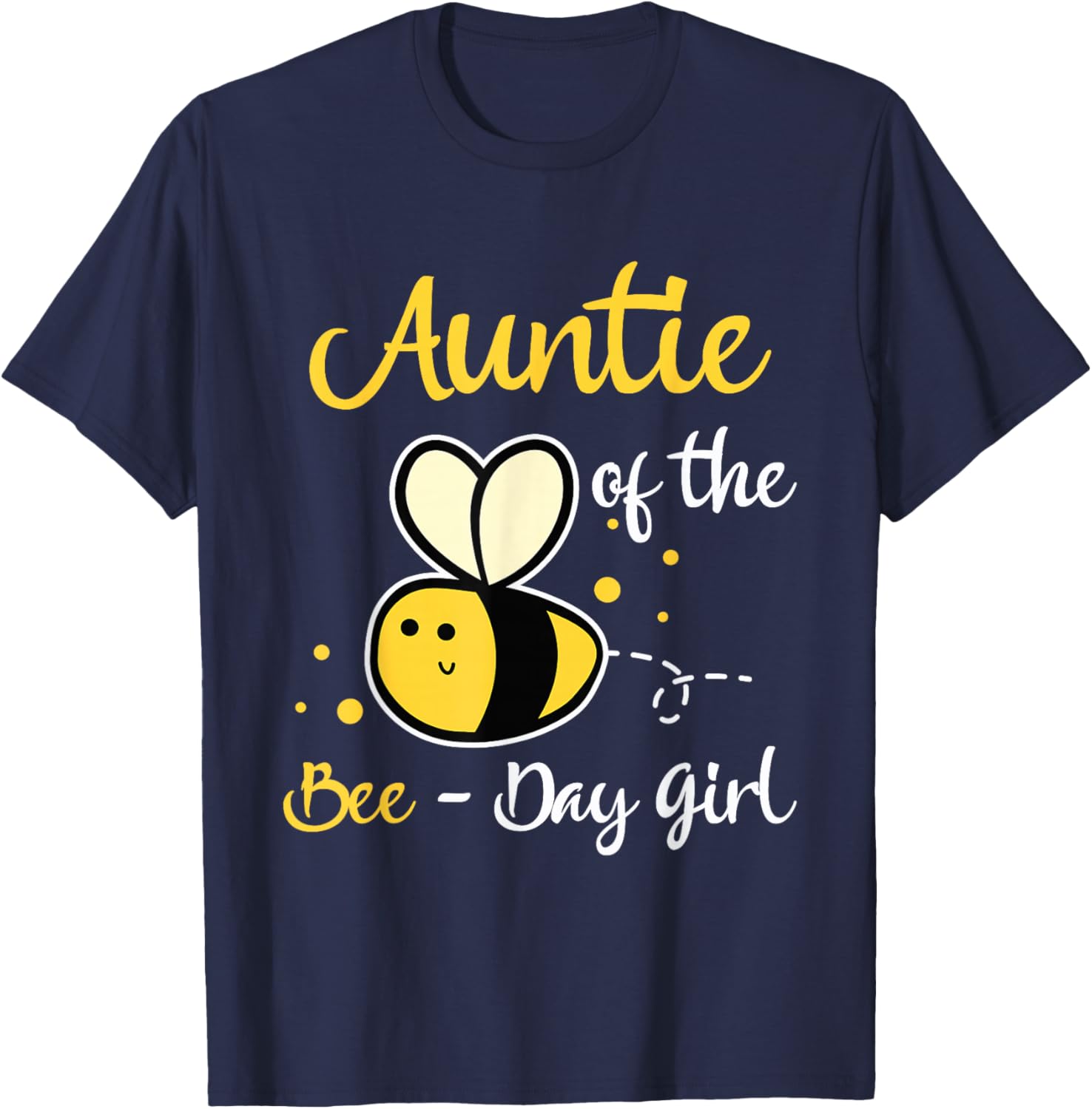 Auntie Of The Bee Day Girl Birthday Party T-Shirt - T-Shirt | Navy