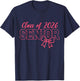 Class of 2026 Pink Coquette Bow Cap Senior 2026 Graduation T-Shirt - T-Shirt | Navy