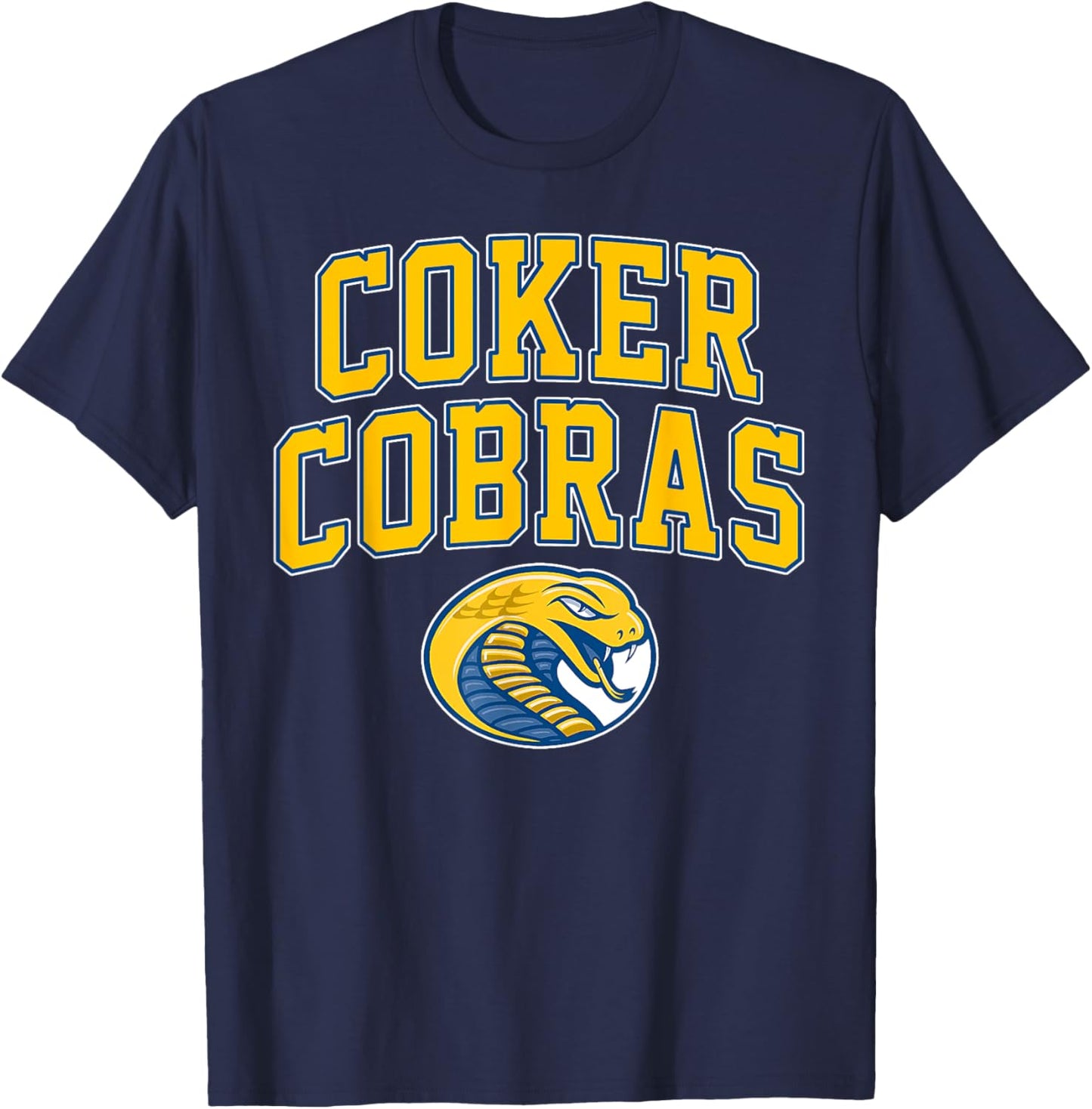 Coker College Cobras Arch Vintage Sports Design Men Women T-Shirt - T-Shirt | Navy