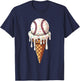 Baseball Drip with Melting Ice Cream Drippy Lovers T-Shirt - T-Shirt | Navy