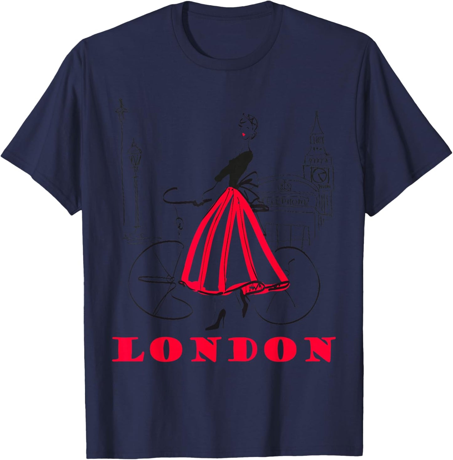 London - woman - Big Ben shirt - Bicycle - 5 T-Shirt - T-Shirt | Navy