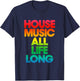 Rainbow Print Defected House Music All Life Long T-Shirt - T-Shirt | Navy
