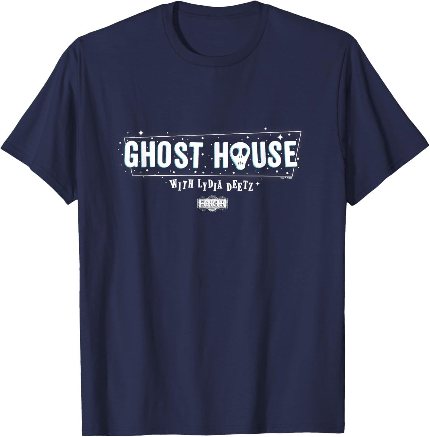 Beetlejuice Beetlejuice Ghost House With Lydia Deetz Logo T-Shirt - T-Shirt | Navy