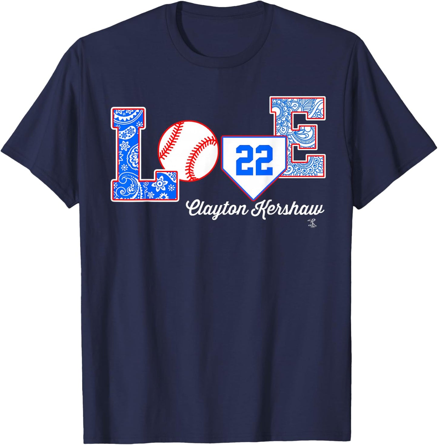 Clayton Kershaw Love My Player - Apparel T-Shirt - T-Shirt | Navy