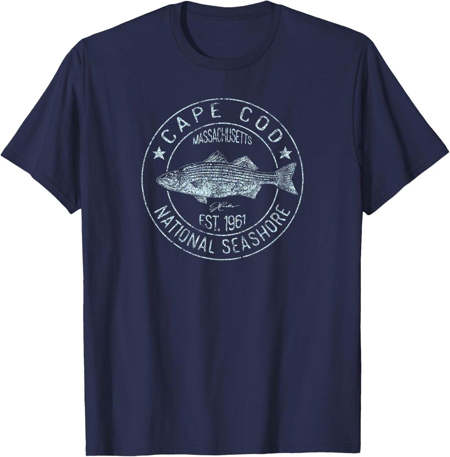 JCombs: Cape Cod National Seashore, MA, Striped Bass T-Shirt - T-Shirt | Navy