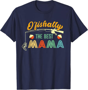 Ofishally The Best Mama Fisherwoman Cute Mom Fishing Gift T-Shirt - T-Shirt | Navy