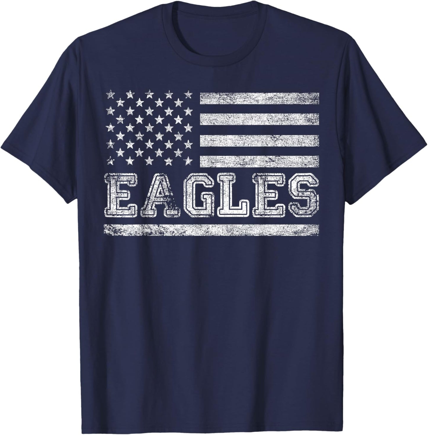 Eagles Sports Name Vintage Retro Gift Men Women Boy Girl T-Shirt - T-Shirt | Navy