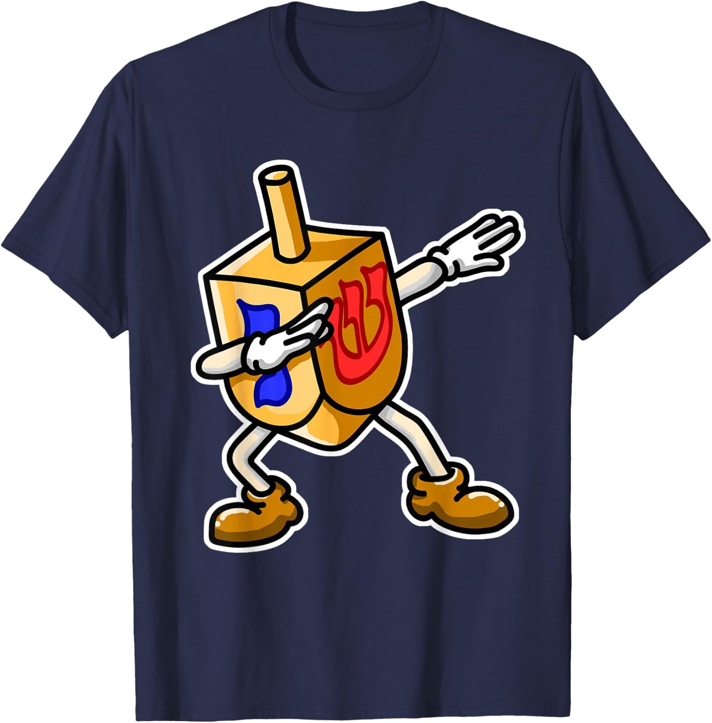 Dabbing Dreidel Shirt, Funny Chanukah Gifts for Kids, Dab T-Shirt - T-Shirt | Navy