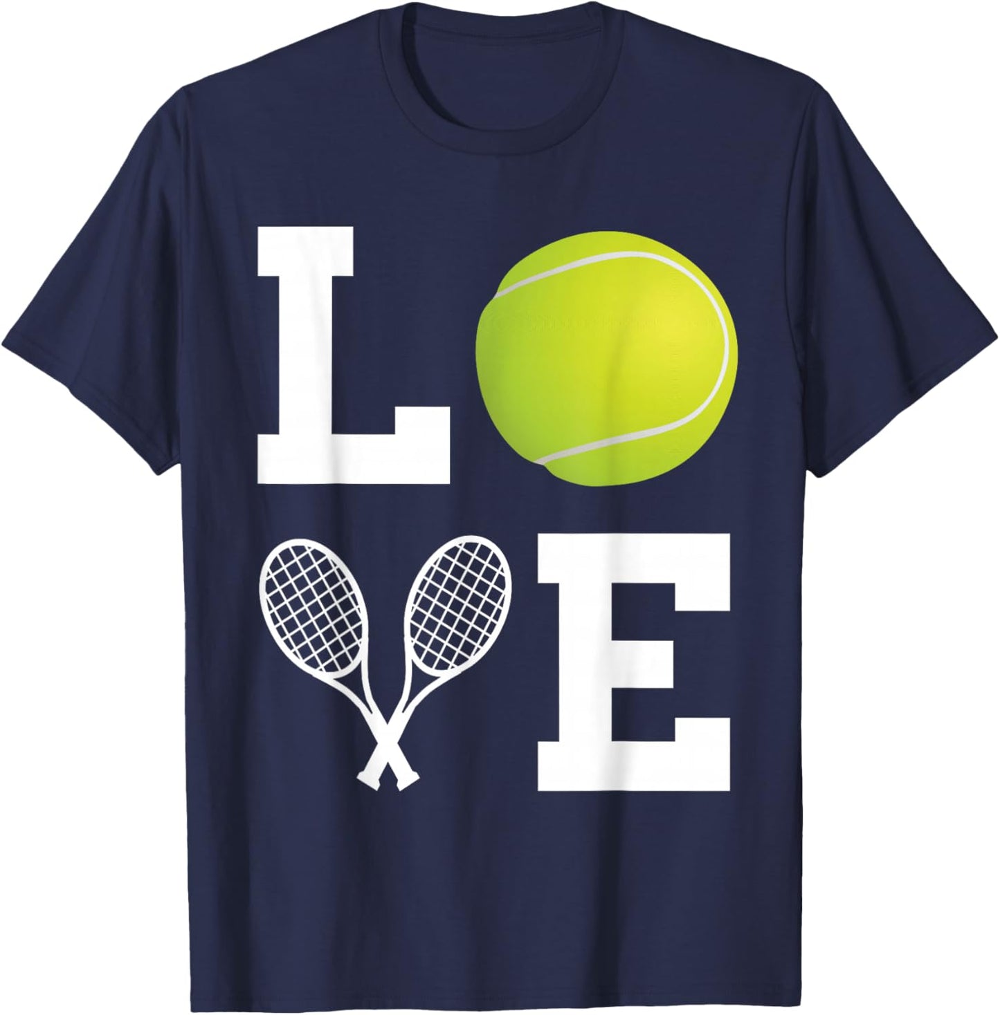 Tennis Racquets Love Tennis Player Lover Tennis Ball T-Shirt - T-Shirt | Navy