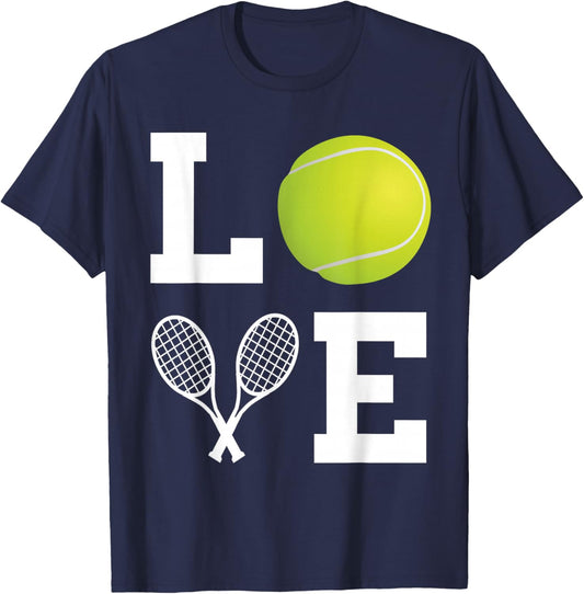 Tennis Racquets Love Tennis Player Lover Tennis Ball T-Shirt - T-Shirt | Navy