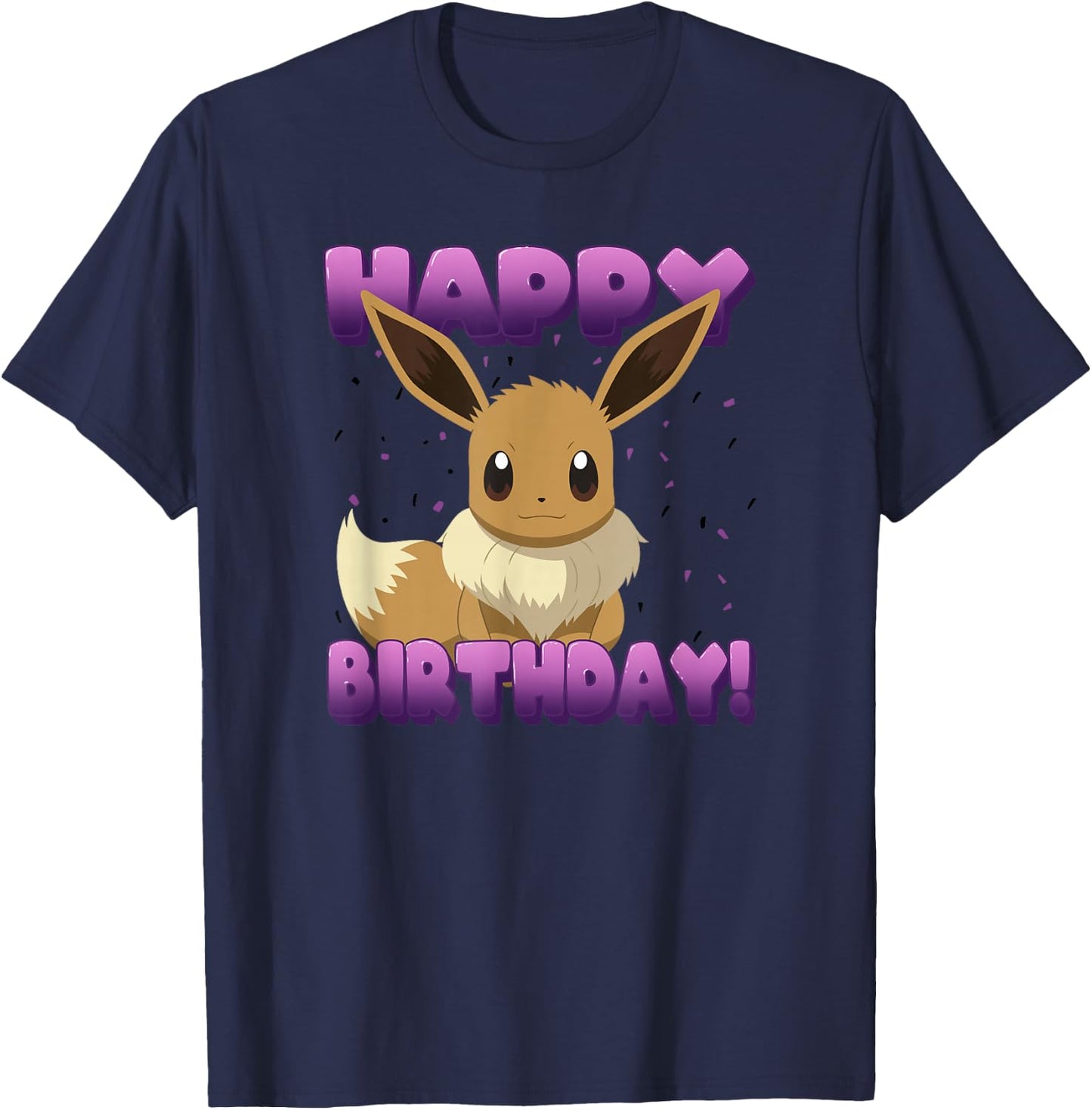 Pokémon Birthday Eevee Big Face Happy Birthday T-Shirt - T-Shirt | Navy