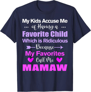 My Favorites Call Me Mamaw Funny Mamaw T-Shirt - T-Shirt | Navy
