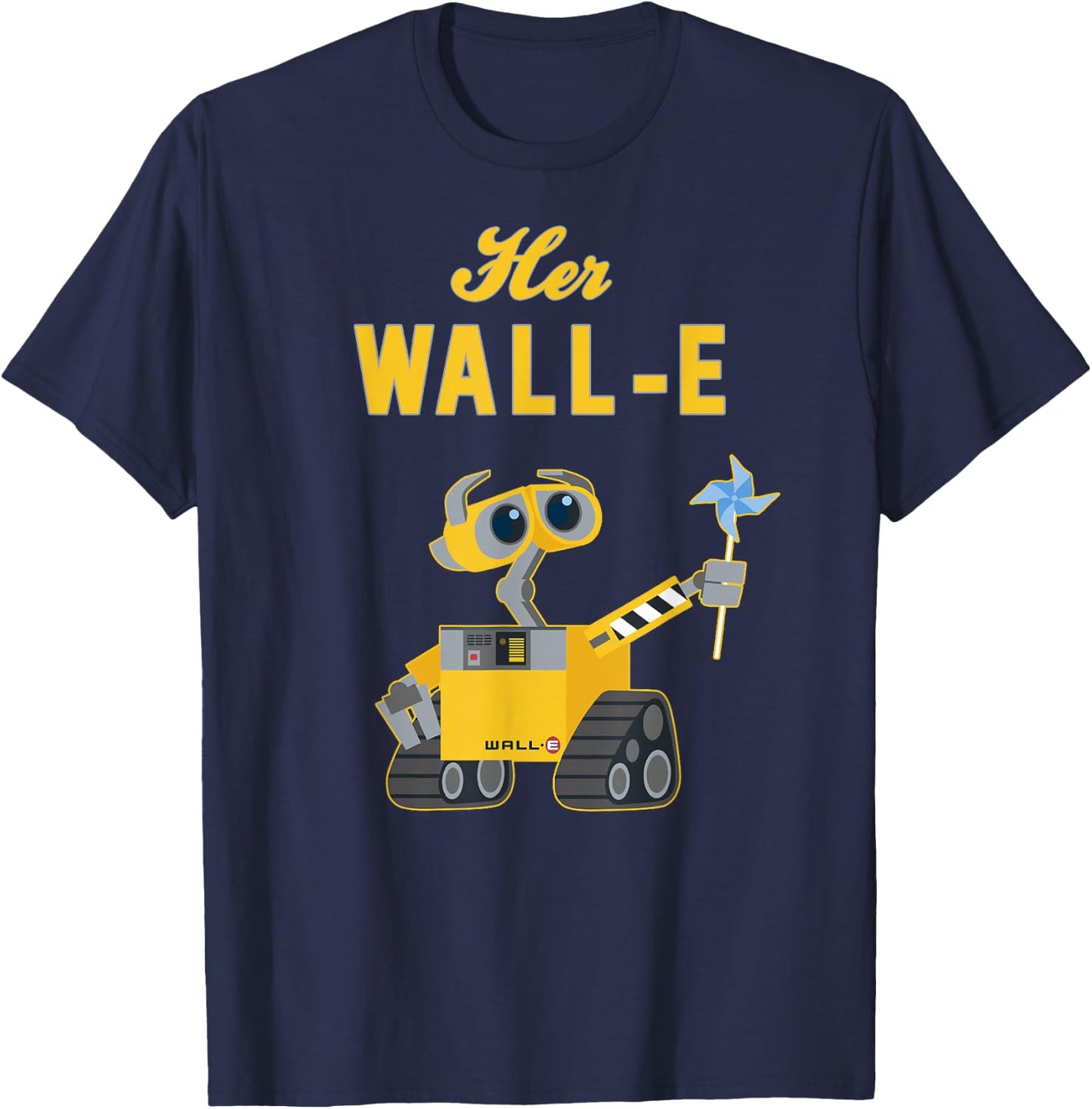 Disney Pixar Wall-E Her Wall-E Couples Small T-Shirt - T-Shirt | Navy