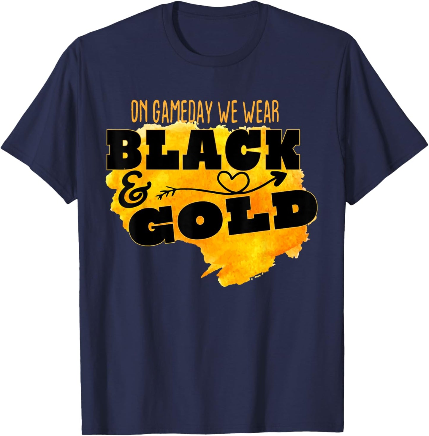 Black GoldGame Day Group Shirt for High School Football T-Shirt - T-Shirt | Navy