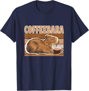 Coffeebara - Capybara Pet Fans Coffee with Capybara T-Shirt - T-Shirt | Navy