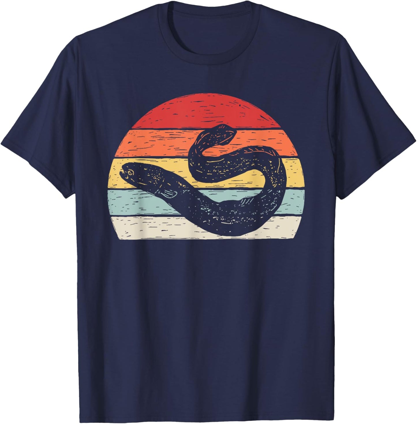 Vintage Retro Electric Eel Electric Fish T-Shirt - T-Shirt | Navy