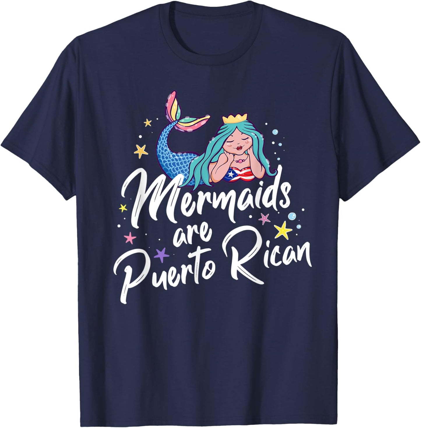 Puerto Rican Pride Gift Puerto Rican Mermaid T-Shirt - T-Shirt | Navy