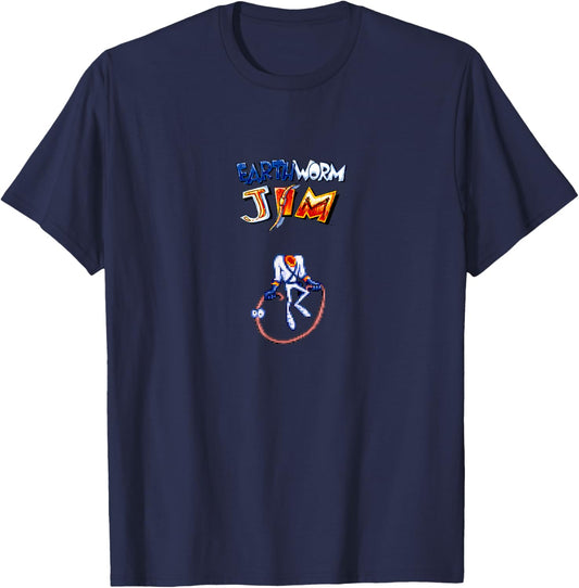 Earthworm Jim Jump Rope T-Shirt - T-Shirt | Navy
