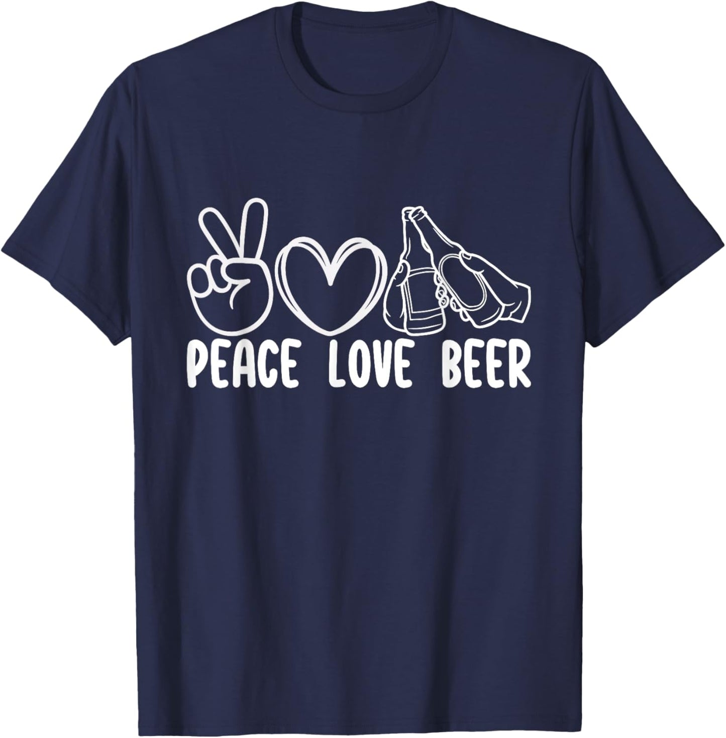Peace Love Beer T-Shirt - T-Shirt | Navy