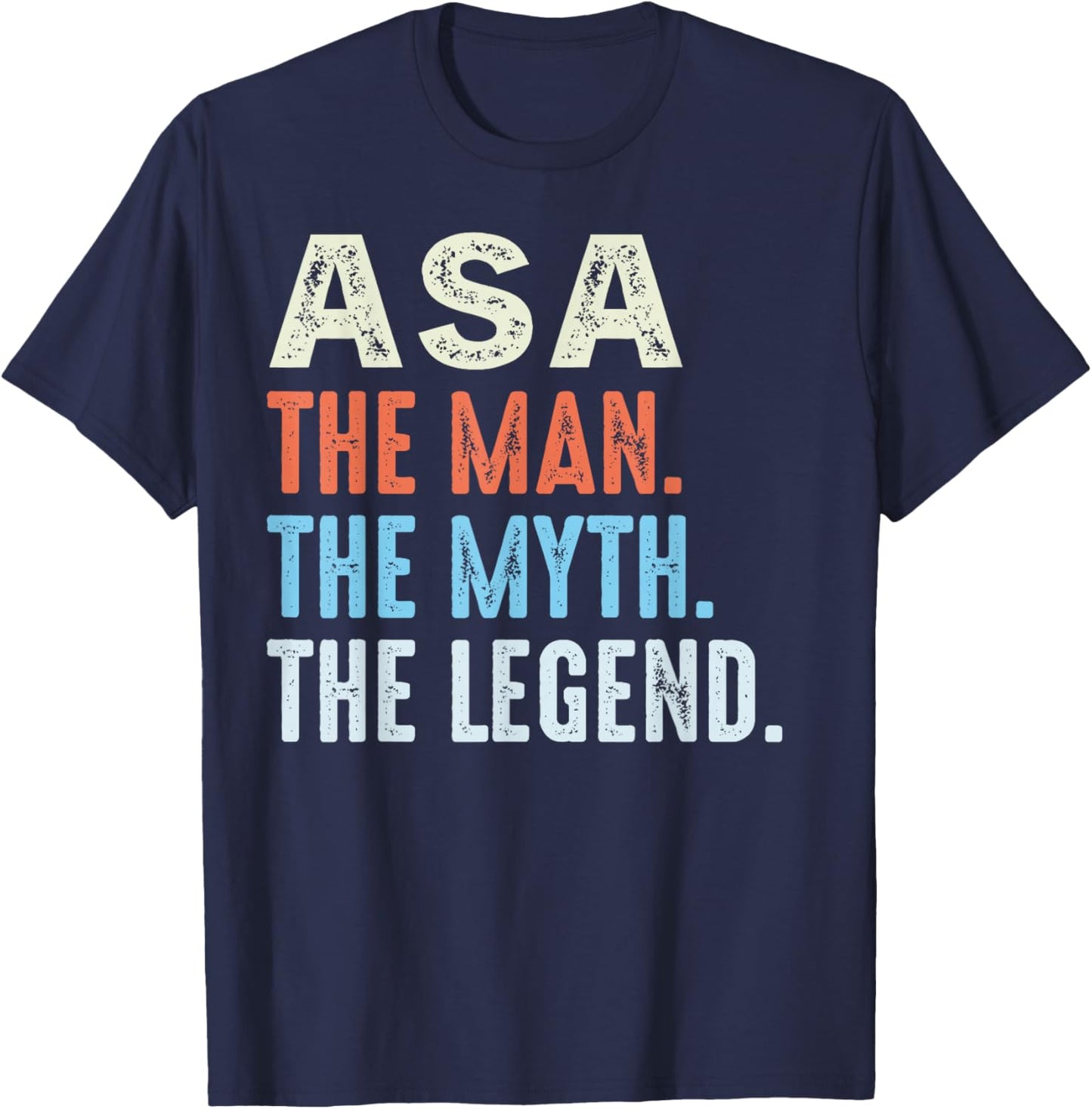 ASA The Legend Name Personalized Cute Idea Men Vintage ASA T-Shirt - T-Shirt | Navy