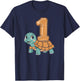 Cute Turtle With Balloon 1st Birthday Design For Kids T-Shirt - T-Shirt | Navy